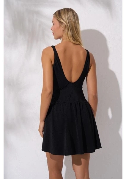 Pierre Cardin 241129 Kruvaze Formlu Şortlu Elbise Mayo-Si̇yah