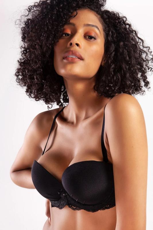 GOLSHAN GRACIA PUSH UP STRAPLESS BRA-Si̇yah