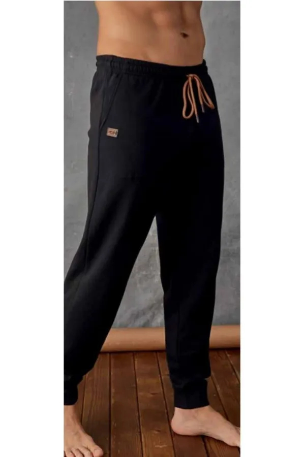KLY ERKEK TEK PANTOLON RİBANALI-Si̇yah