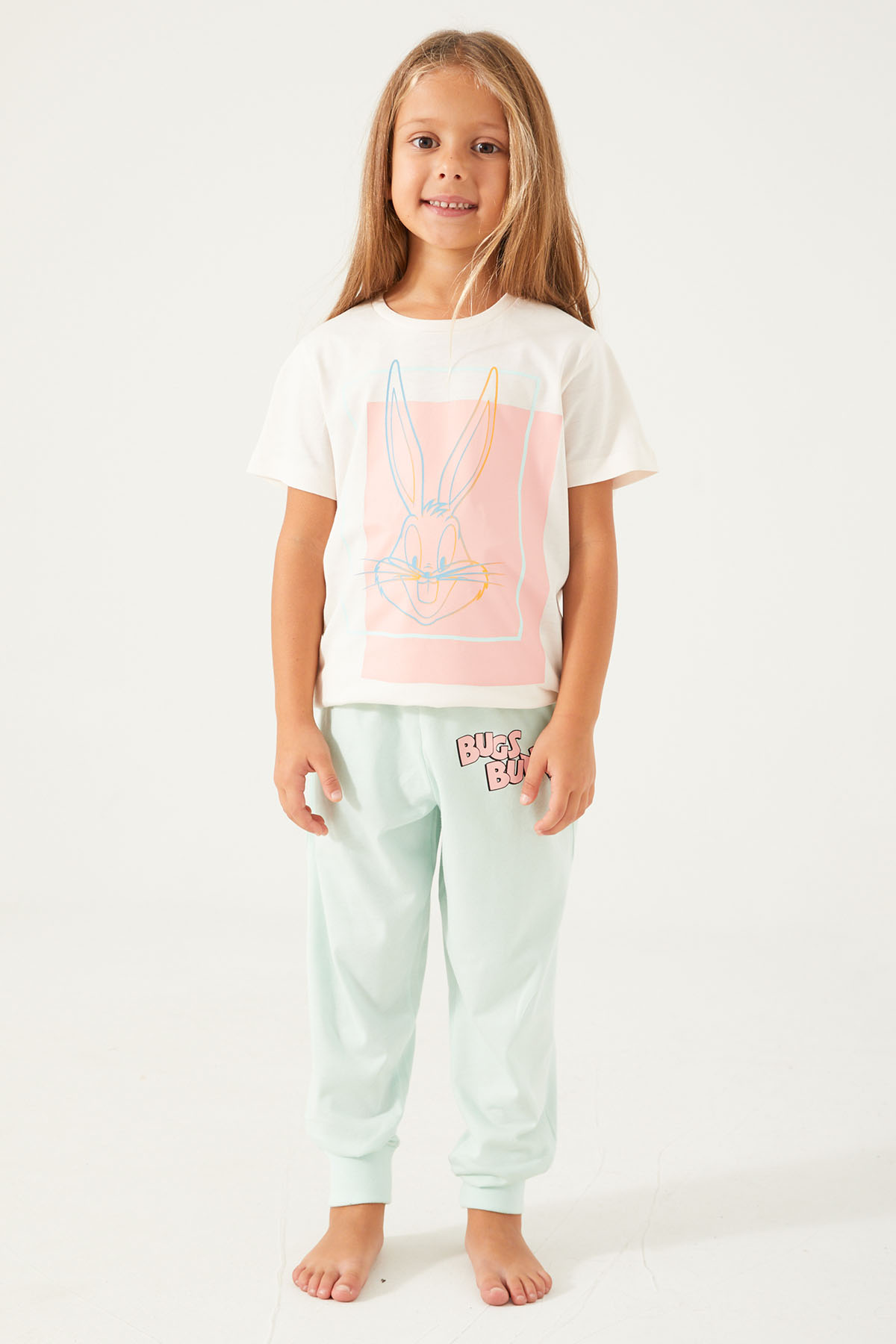 Looney Tunes 1565 Pamuklu Kısa Kollu Kız Çocuk Pijama Takımı