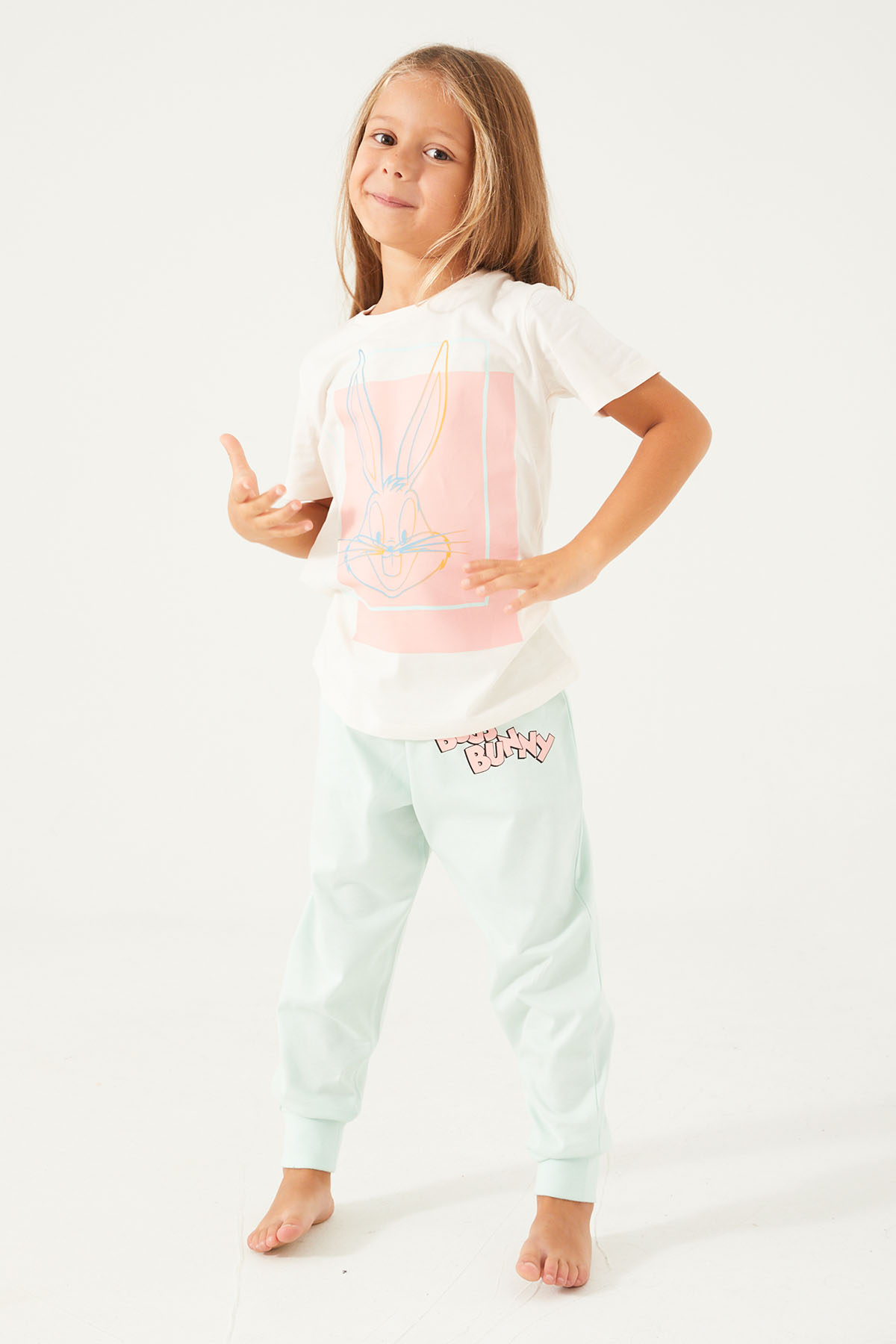 Looney Tunes 1565 Pamuklu Kısa Kollu Kız Çocuk Pijama Takımı