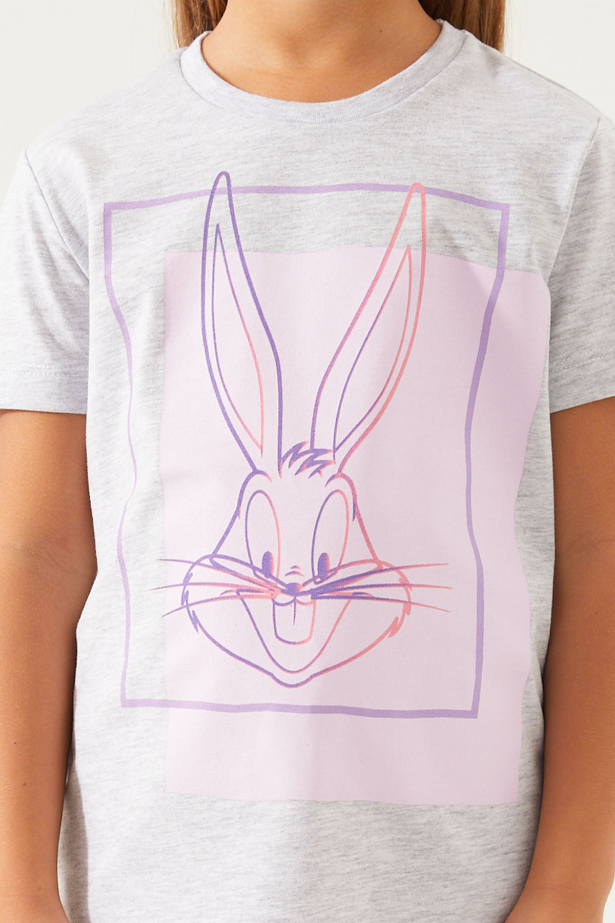 LOONEY TUNES KISA KOLLU KIZ ÇOCUK PİJAMA TAKIMI-Gri̇