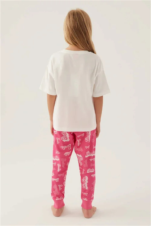 Barbie 1704 Pamuklu Anne Kız Kısa Kollu Kız Çocuk Pijama Takımı