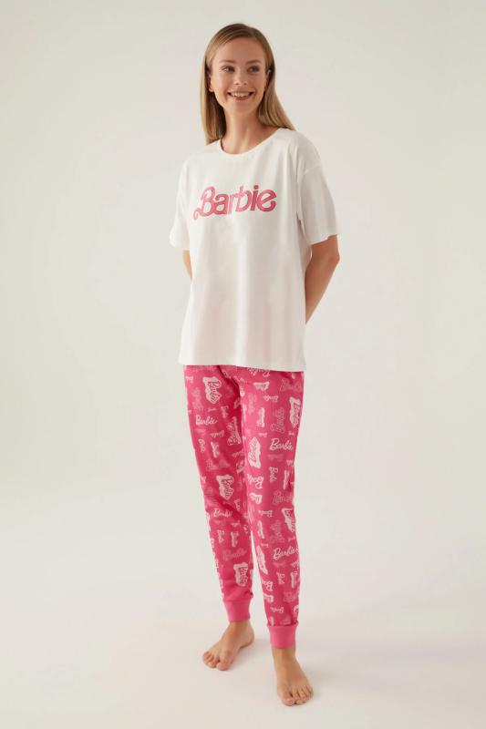 Barbie 1704 Pamuklu Anne Kız Kısa Kollu Kadın Pijama Takımı
