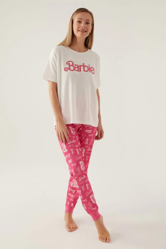 Barbie 1704 Pamuklu Anne Kız Kısa Kollu Kadın Pijama Takımı