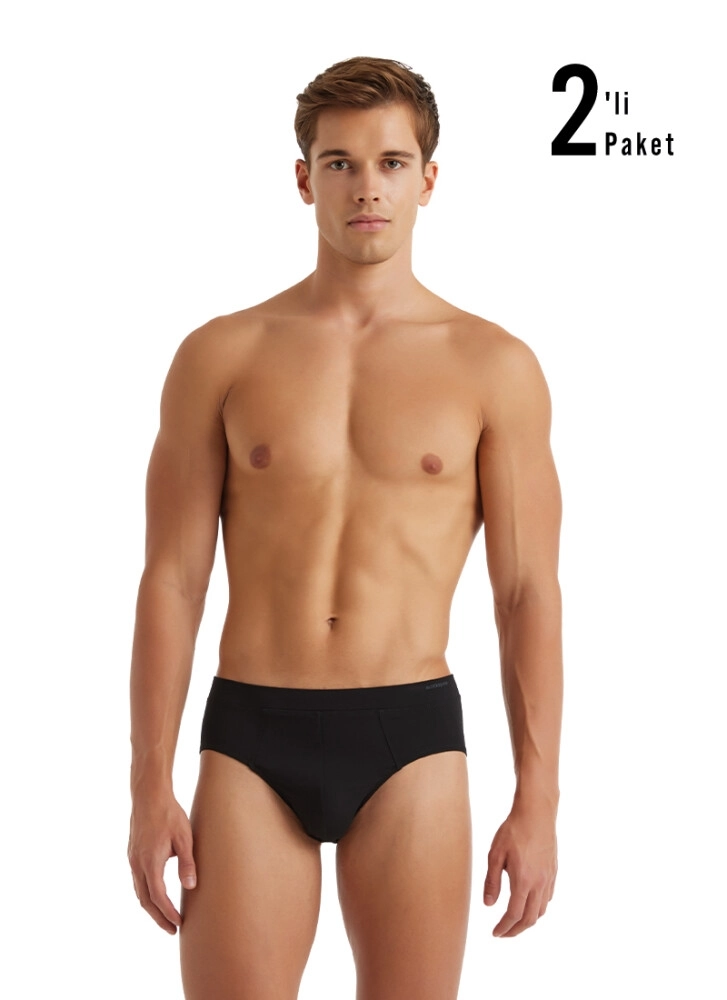 Blackspade Erkek Pamuklu 2’li Slip Külot-Si̇yah