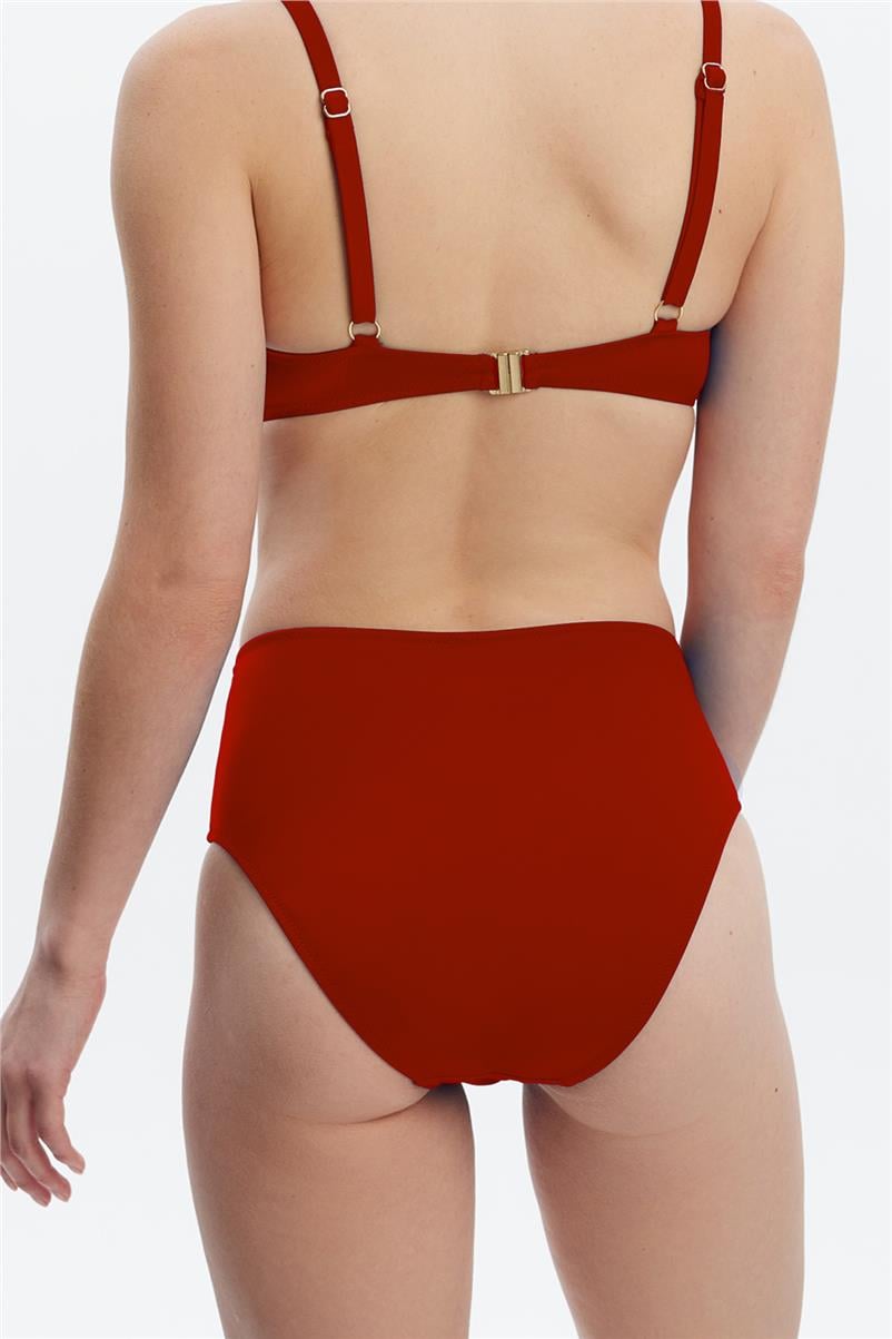 Louren 8508 Yüksek Bel Bikini Alt-Kırmızı