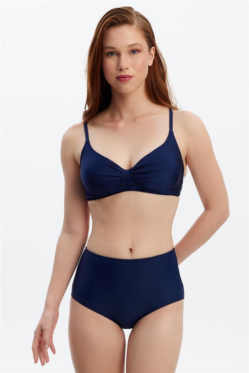 Louren 8508 Yüksek Bel Bikini Alt-Lacivert