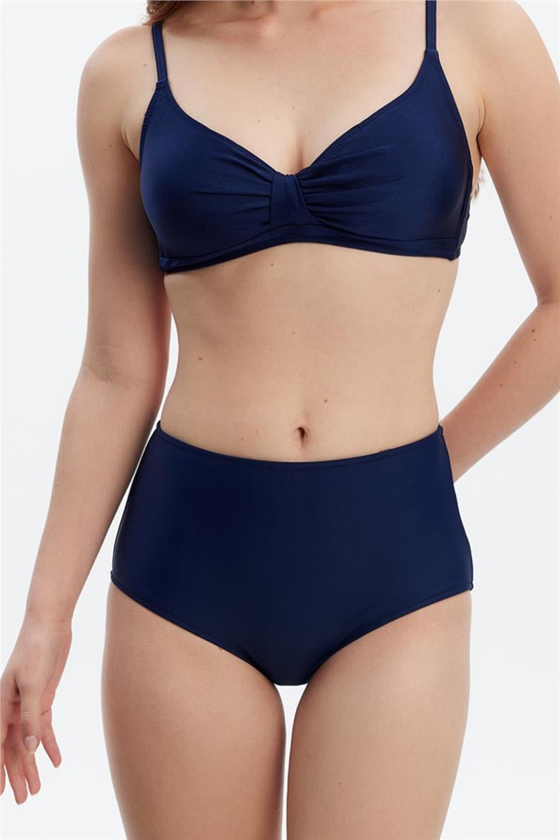 Louren 8508 Yüksek Bel Bikini Alt-Lacivert