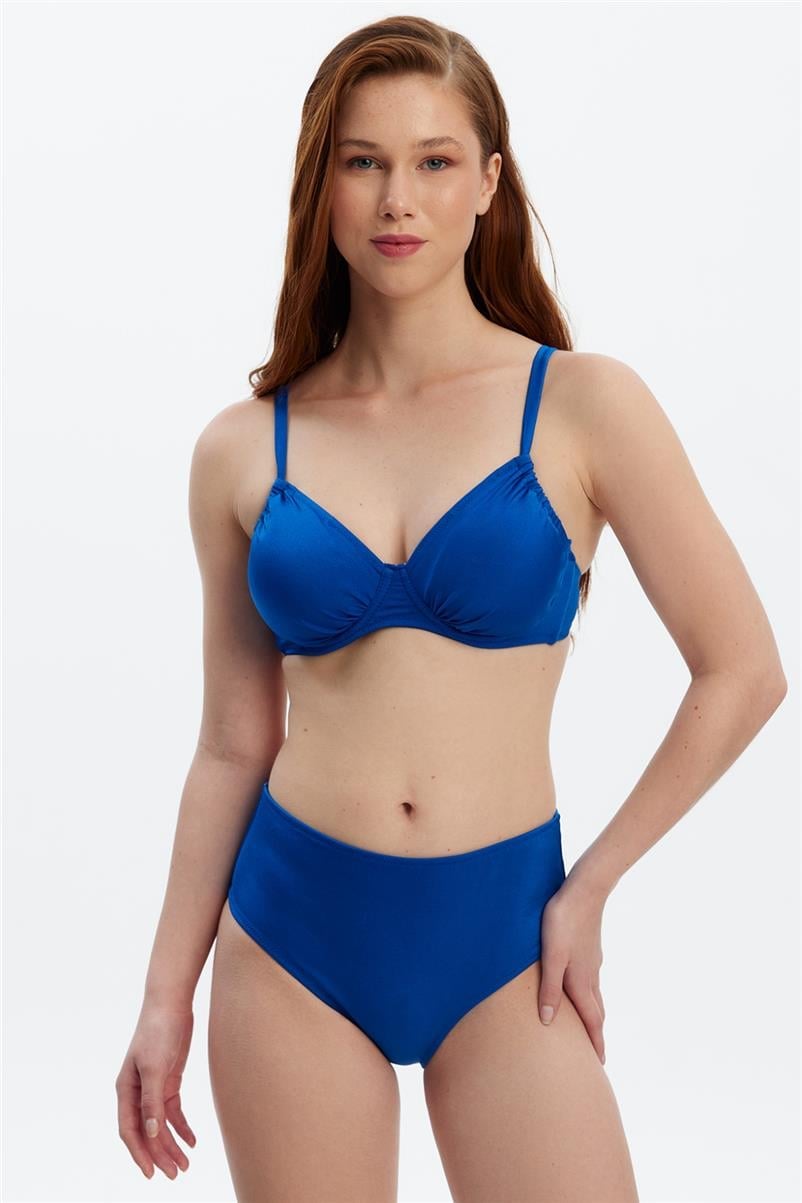 Louren 8508 Yüksek Bel Bikini Alt-Mavi̇