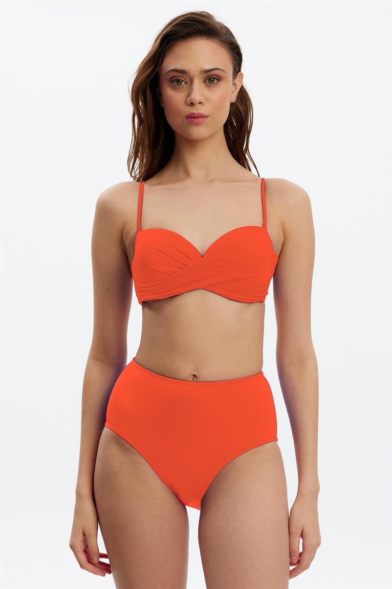 Louren 8508 Yüksek Bel Bikini Alt-Oranj