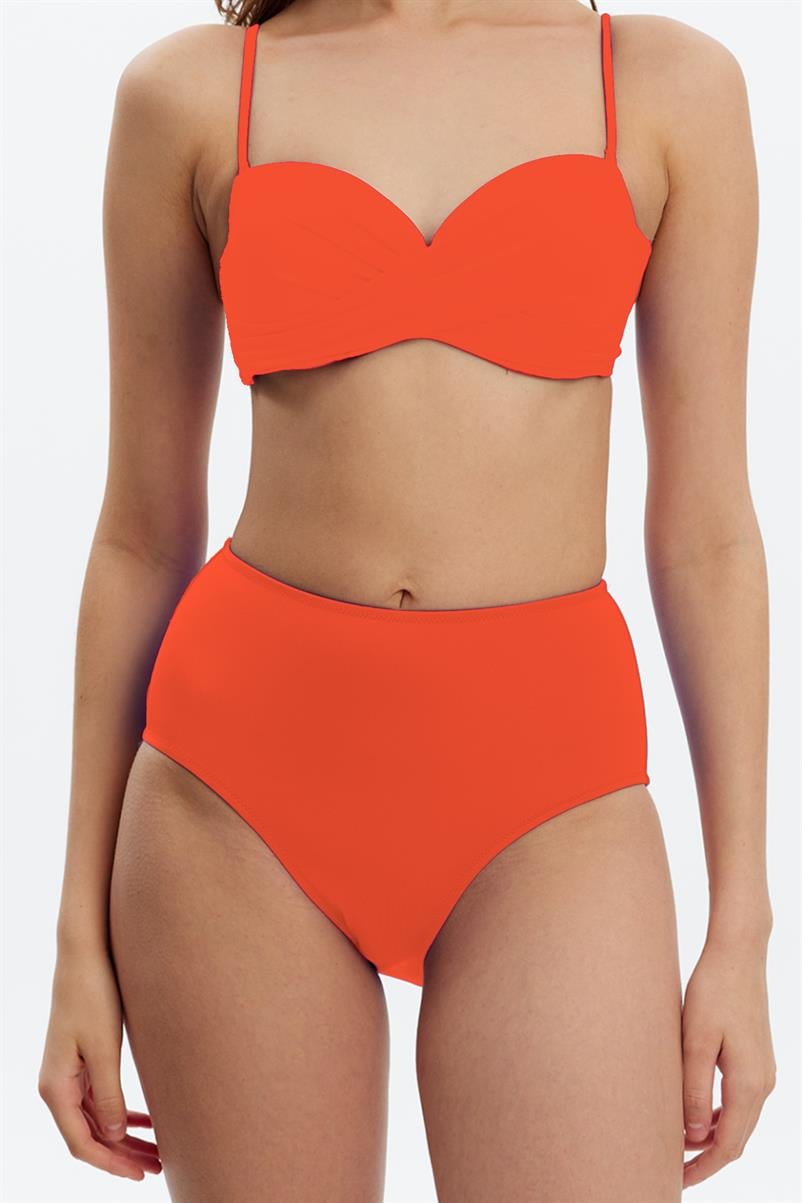 Louren 8508 Yüksek Bel Bikini Alt-Oranj
