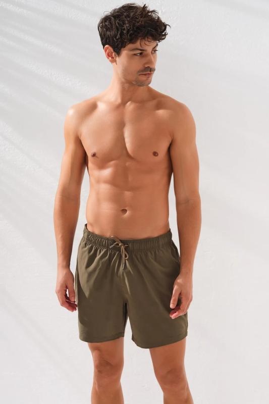 Pierre Cardin Düz Dokuma Erkek Şort-Khaki