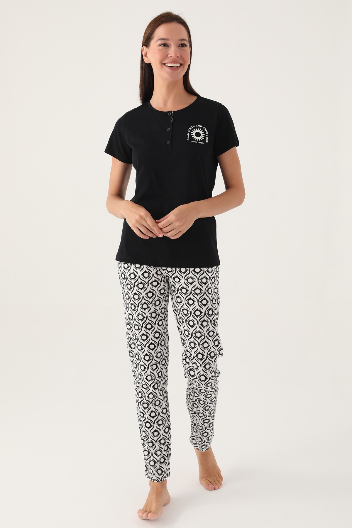 Pierre Cardin 8485 Pamuklu Kısa Kollu Kadın Pijama Takımı