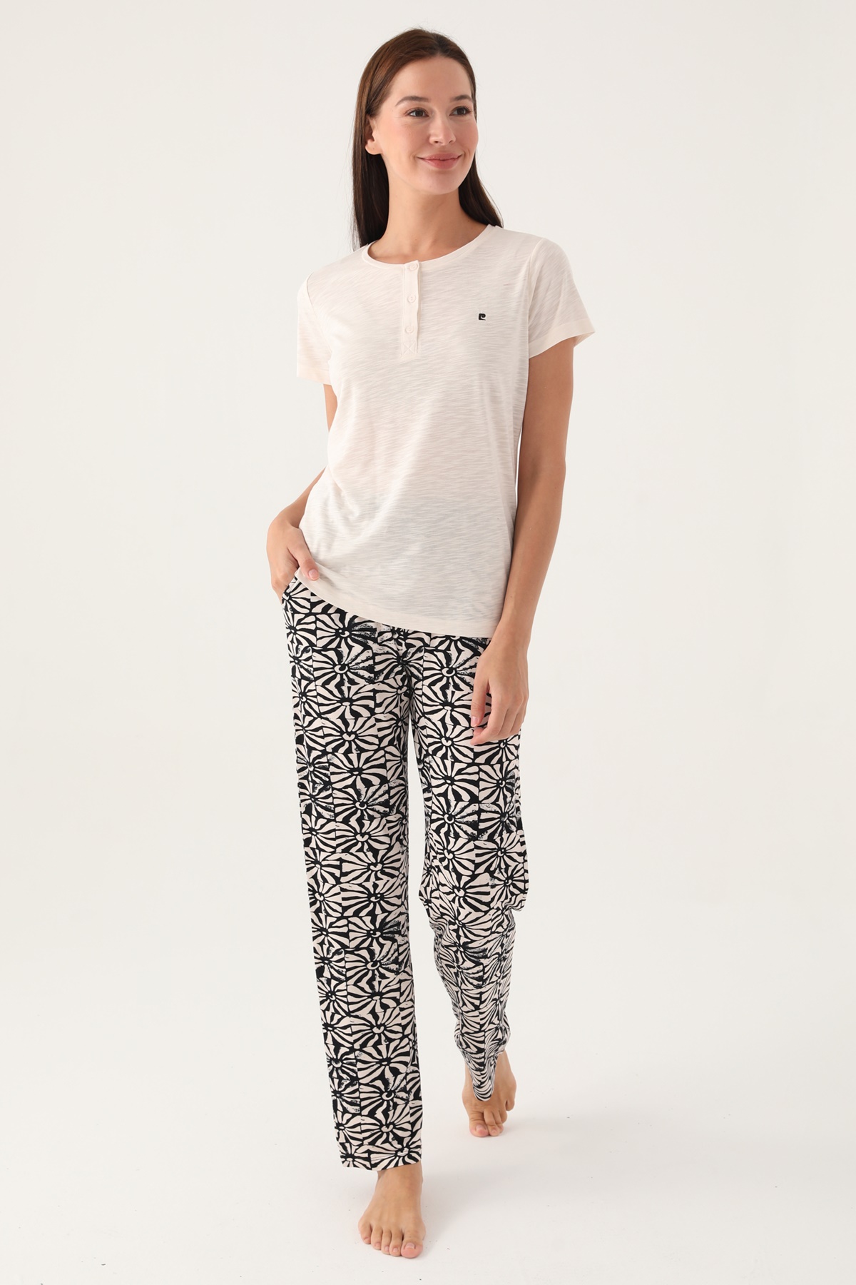 Pierre Cardin 8788 Kısa Kollu Patlı Kadın Pijama Takımı