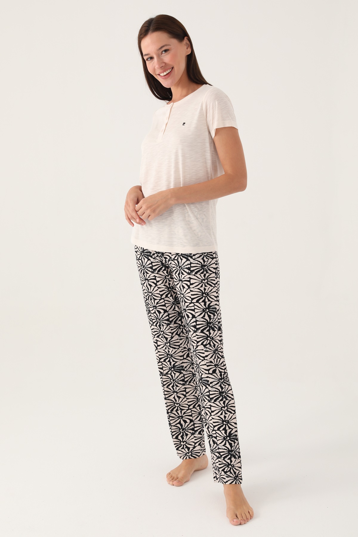 Pierre Cardin 8788 Kısa Kollu Patlı Kadın Pijama Takımı
