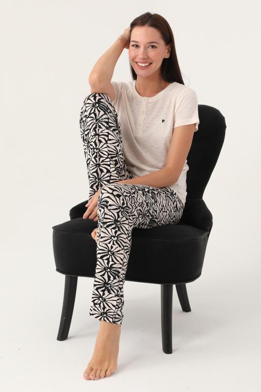 Pierre Cardin 8788 Kısa Kollu Patlı Kadın Pijama Takımı
