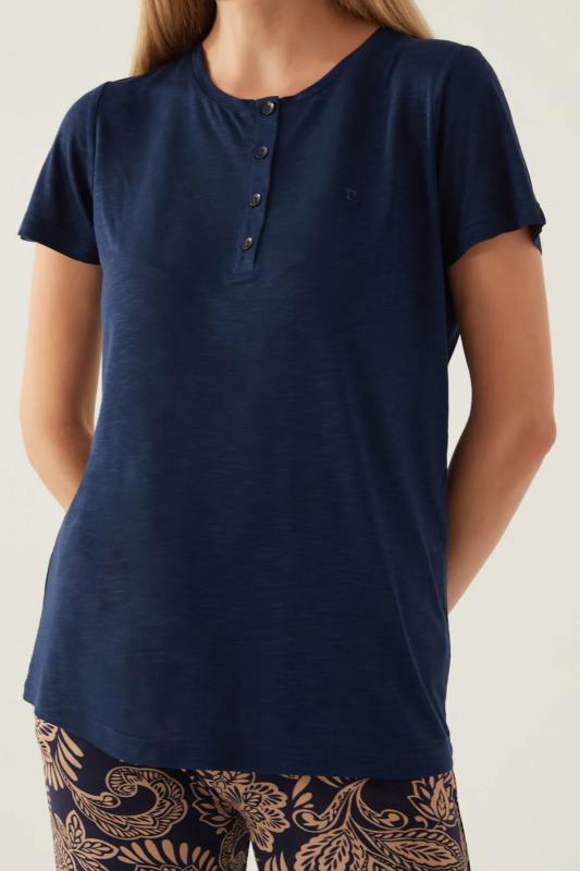 Pierre Cardin 8796 Kısa Kollu Battal Kadın Pijama Takımı