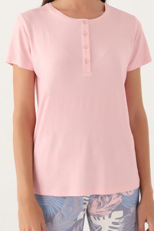 Pierre Cardin 8801 Kısa Kollu Patlı Battal Kadın Pijama Takımı
