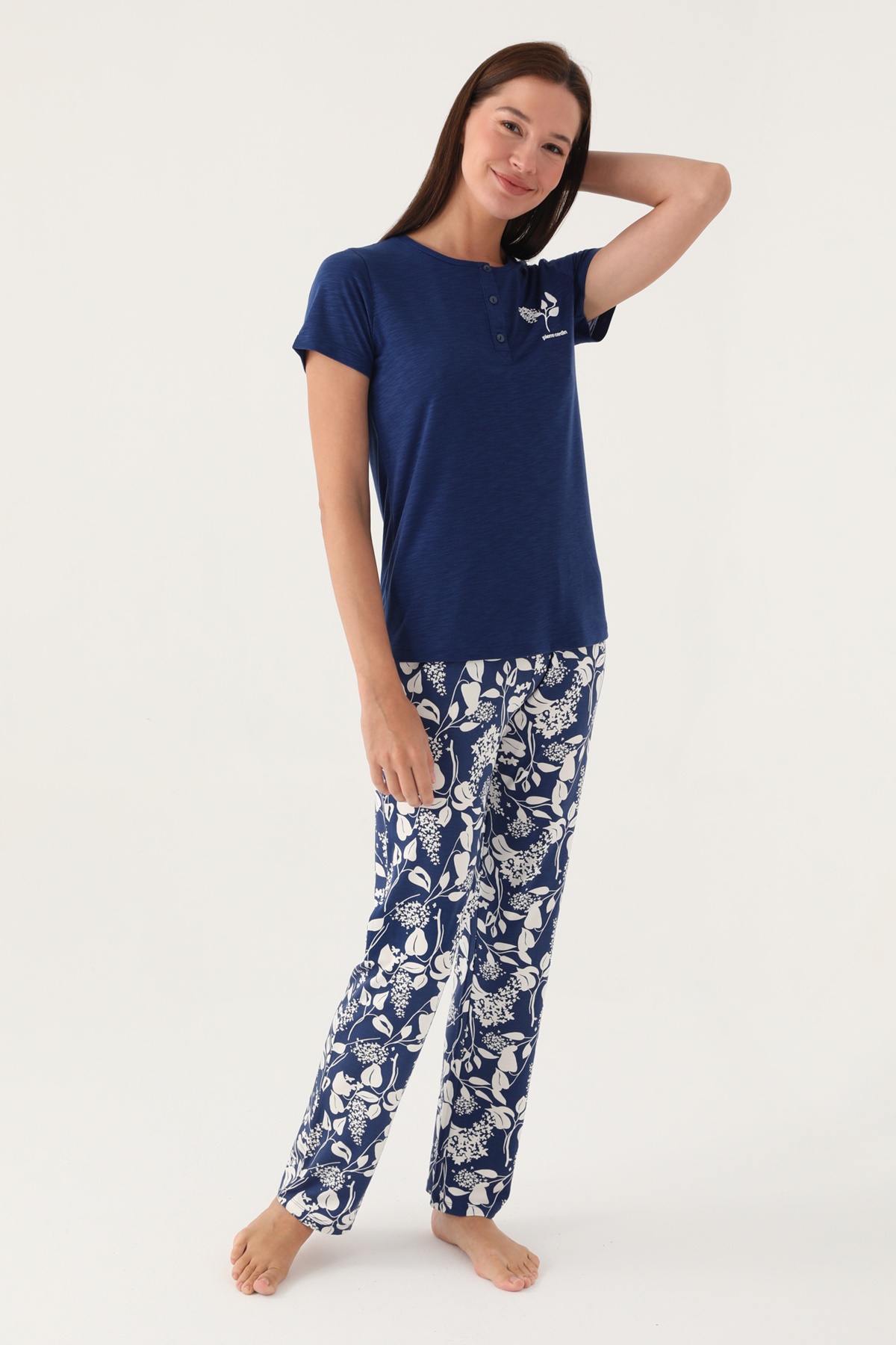 Pierre Cardin 8810 Kısa Kollu Patlı Kadın Pijama Takımı