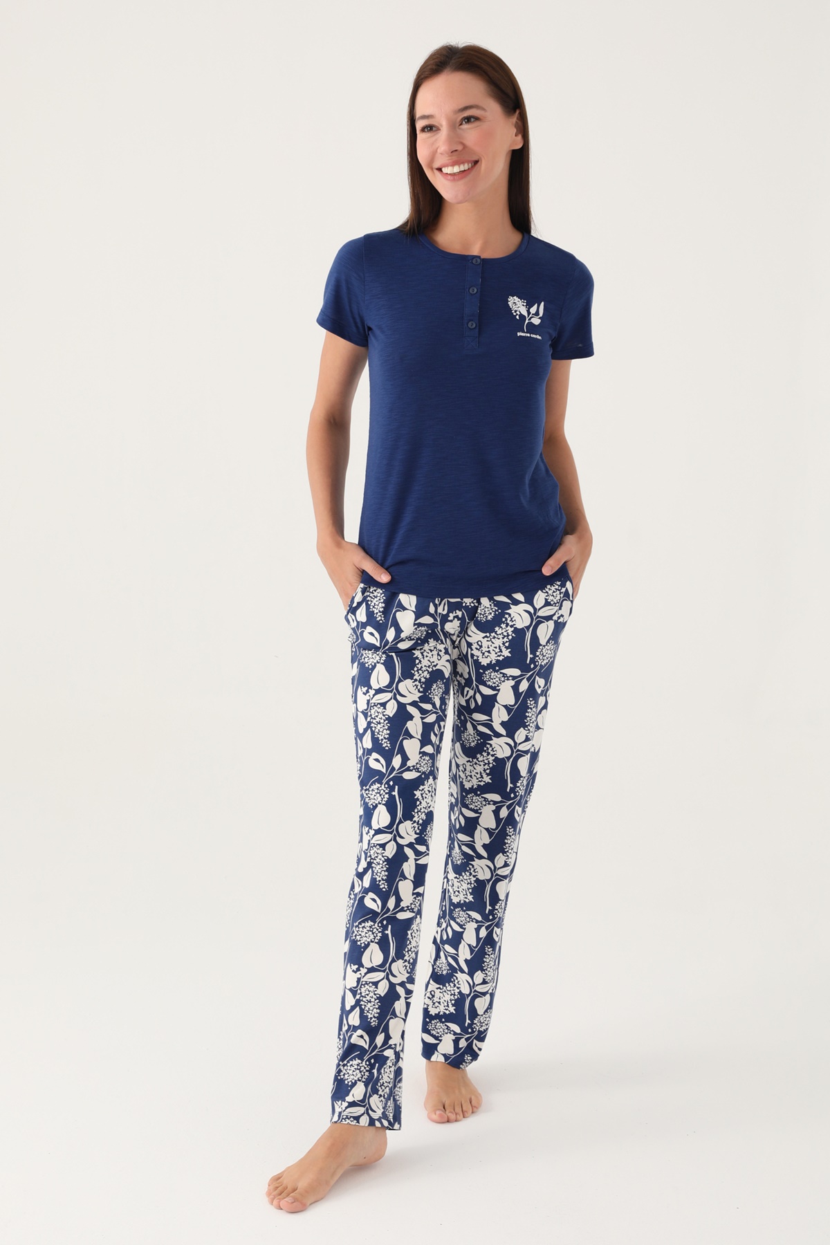 Pierre Cardin 8810 Kısa Kollu Patlı Kadın Pijama Takımı