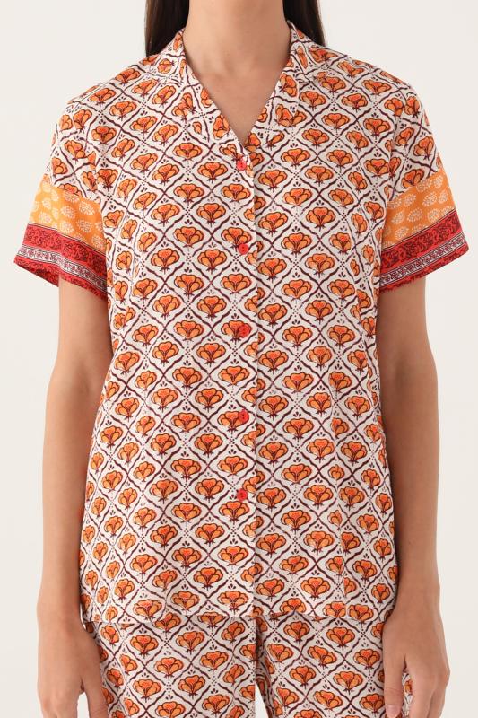 Pierre Cardin 8823 Dokuma Kısa Kollu Önden Düğmeli Kadın Pijama Takımı