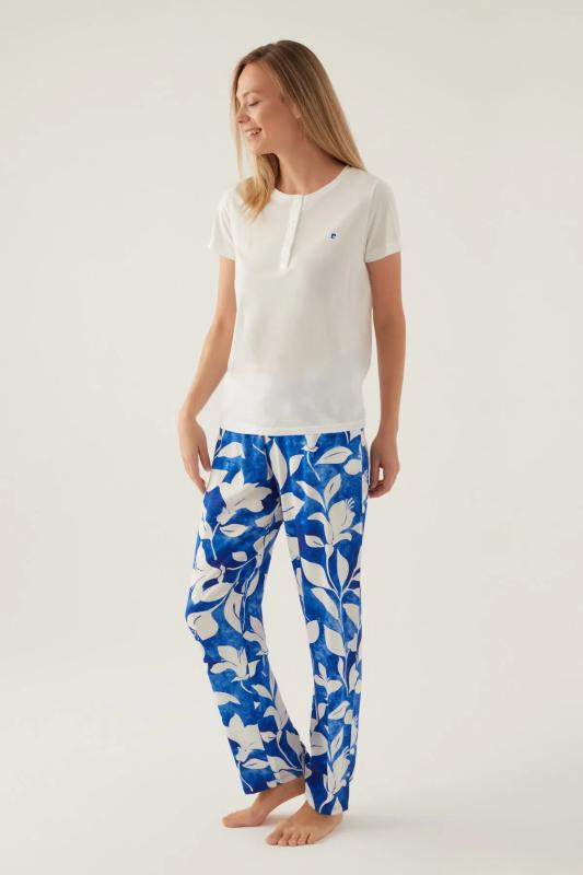 Pierre Cardin 8834 Kısa Kollu Patlı Kadın Pijama Takımı