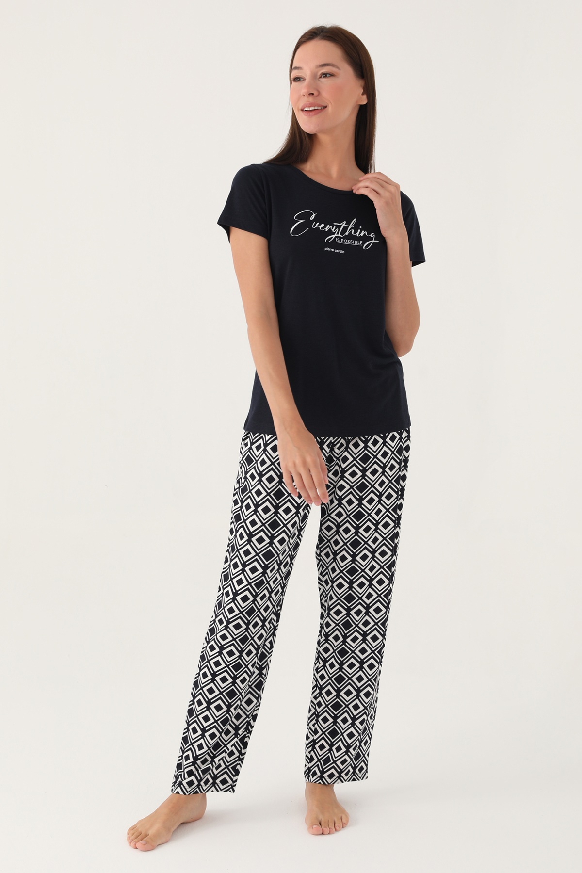 Pierre Cardin 8837 Pamuklu Kısa Kollu Kadın Pijama Takımı