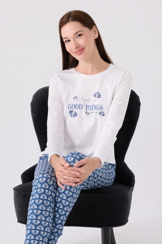 Pierre Cardin 8881 Uzun Kollu Kadın Pijama Takımı