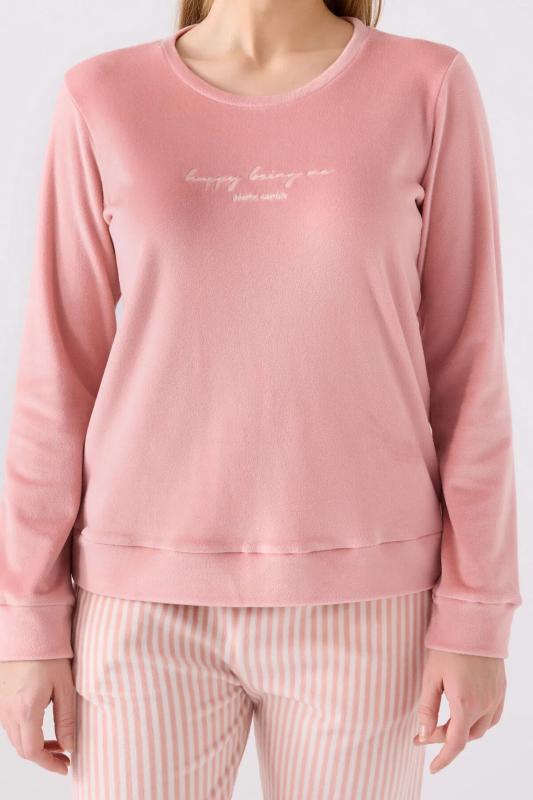 Pierre Cardin 8916 Kadife Uzun Kollu Kadın Pijama Takımı