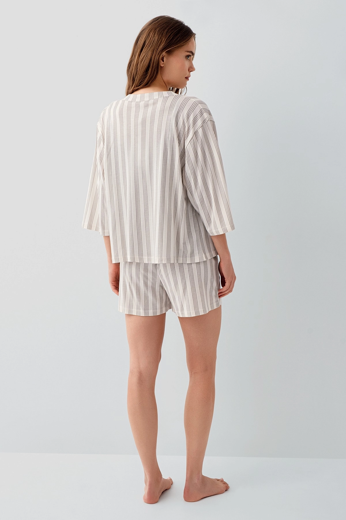 Pierre Cardin 9179 Kadın Sabahlıklı Şortlu Pijama Takımı