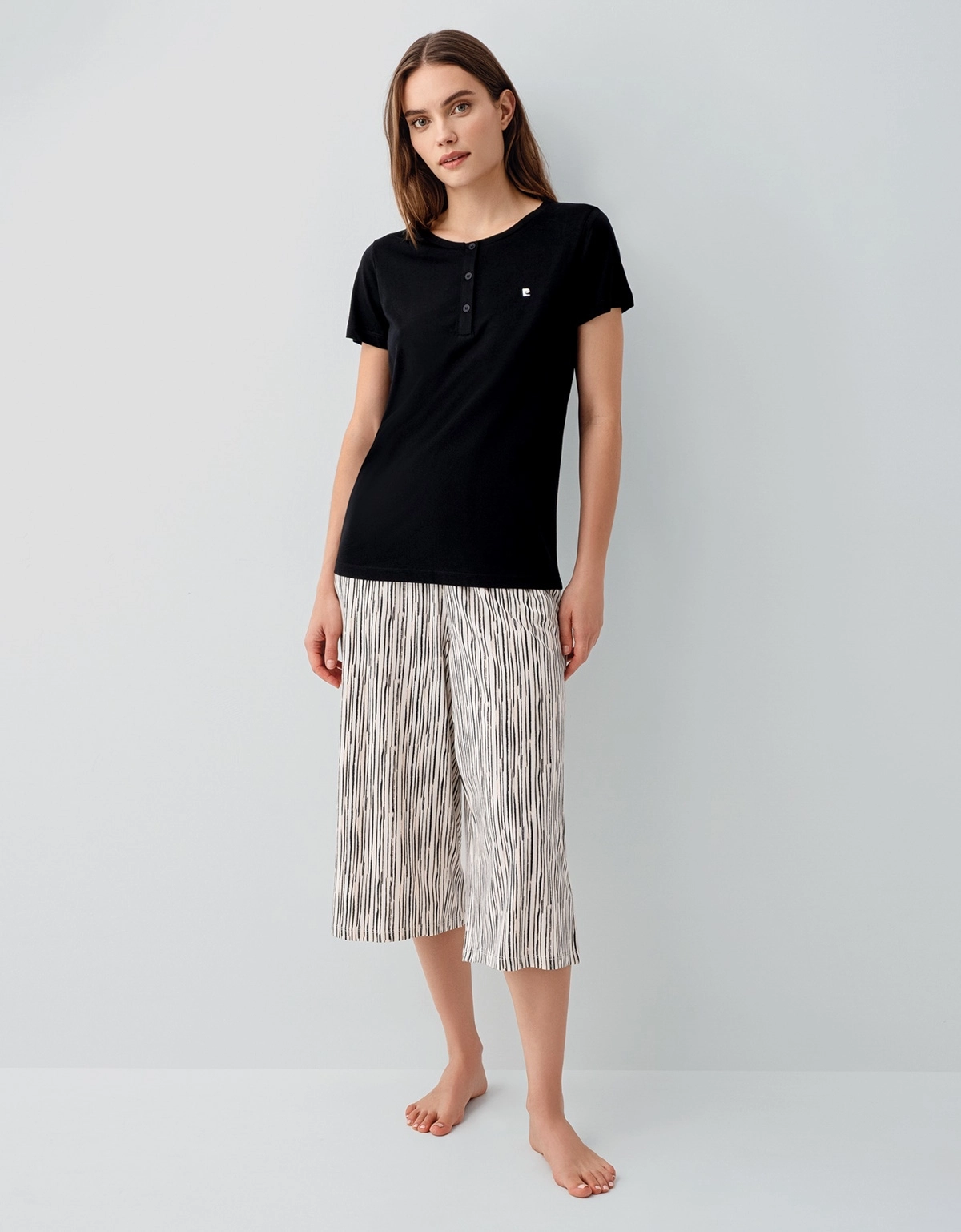 Pierre Cardin 9189 Kadın Kapri Pijama Takımı 