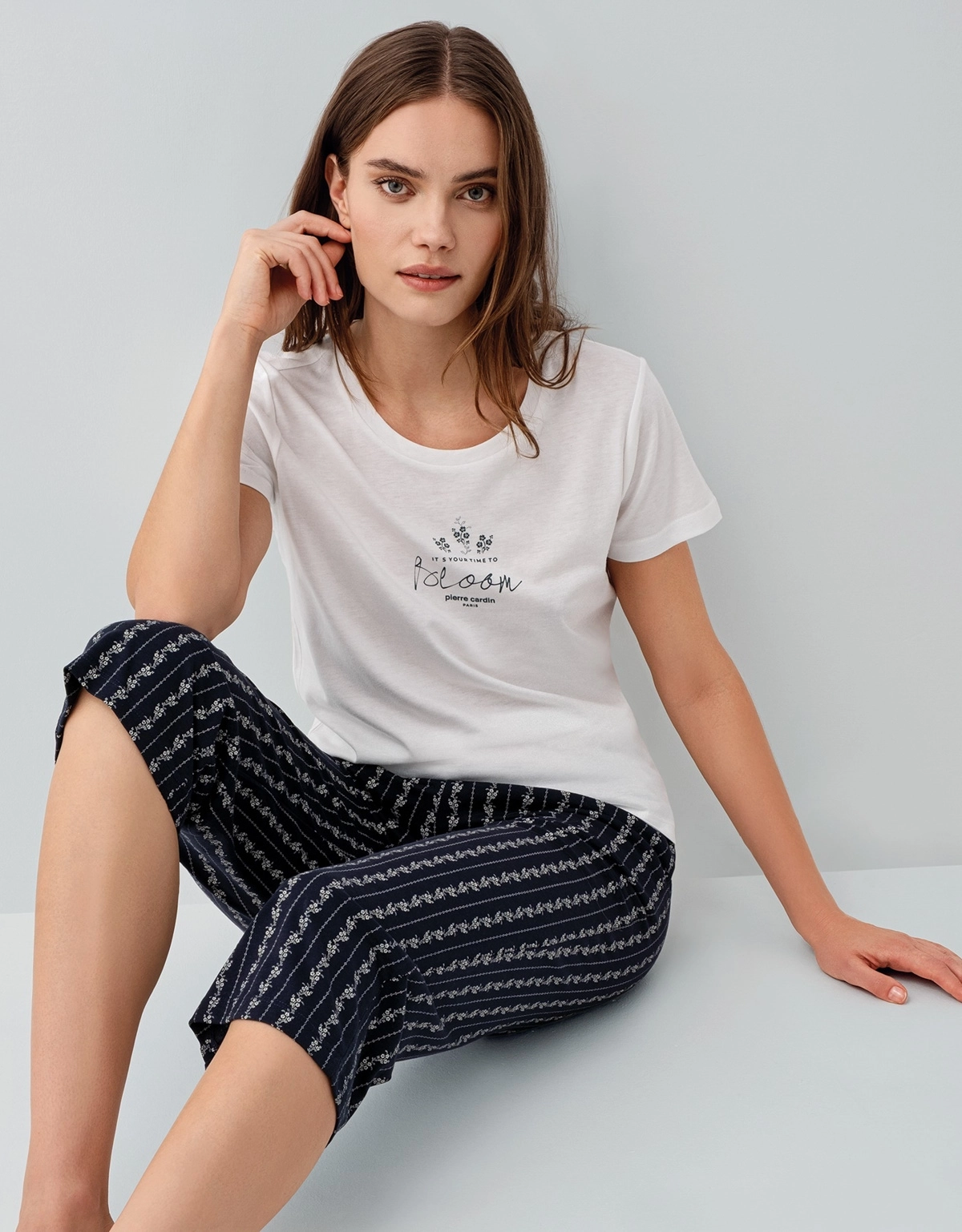 Pierre Cardin 9207 Kadın Kısa Kollu Kapri Takım