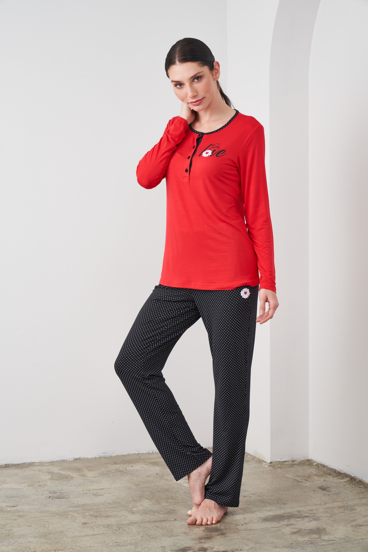 PJS 24532 KADIN PAMUKLU PİJAMA TAKIMI