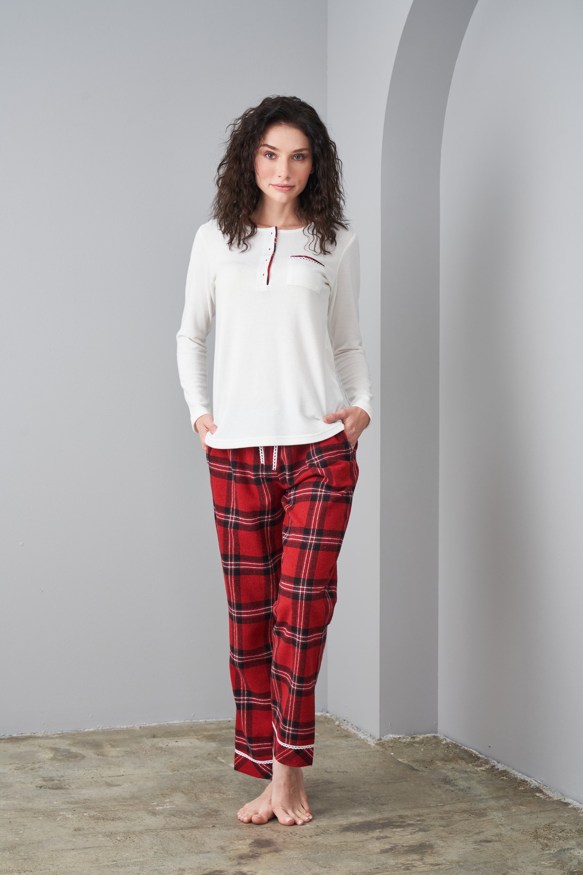 PJS 24561 KADIN EKOSE PİJAMA TAKIMI