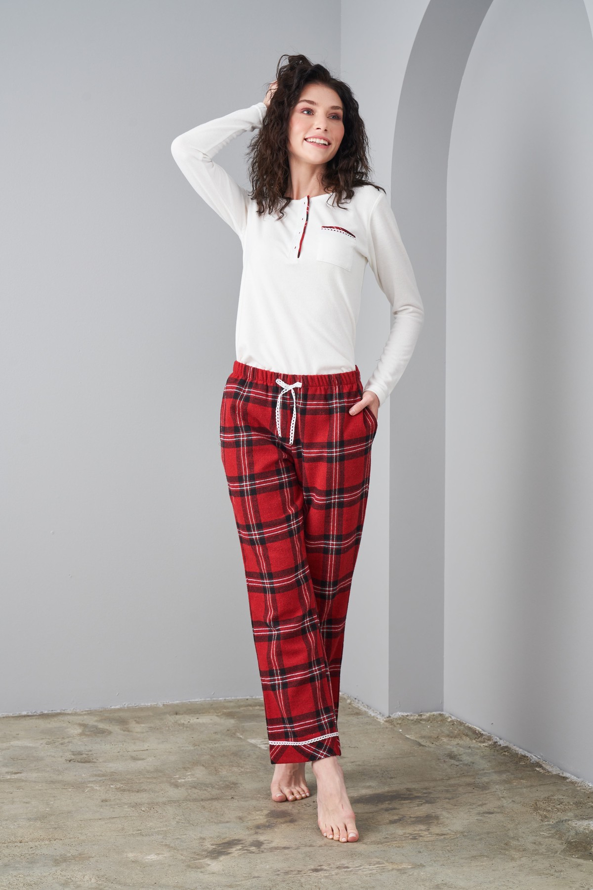 PJS 24561 KADIN EKOSE PİJAMA TAKIMI
