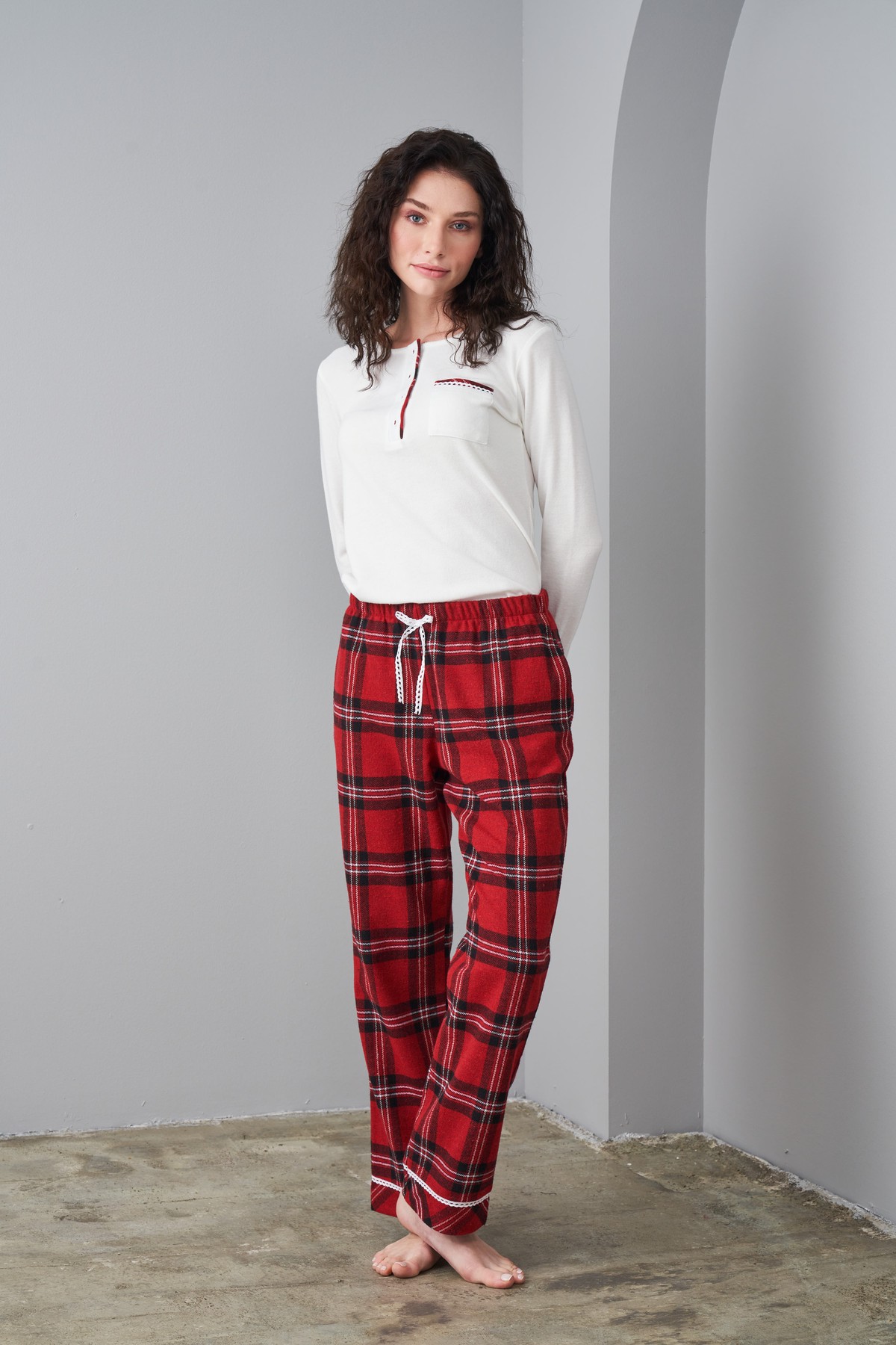PJS 24561 KADIN EKOSE PİJAMA TAKIMI