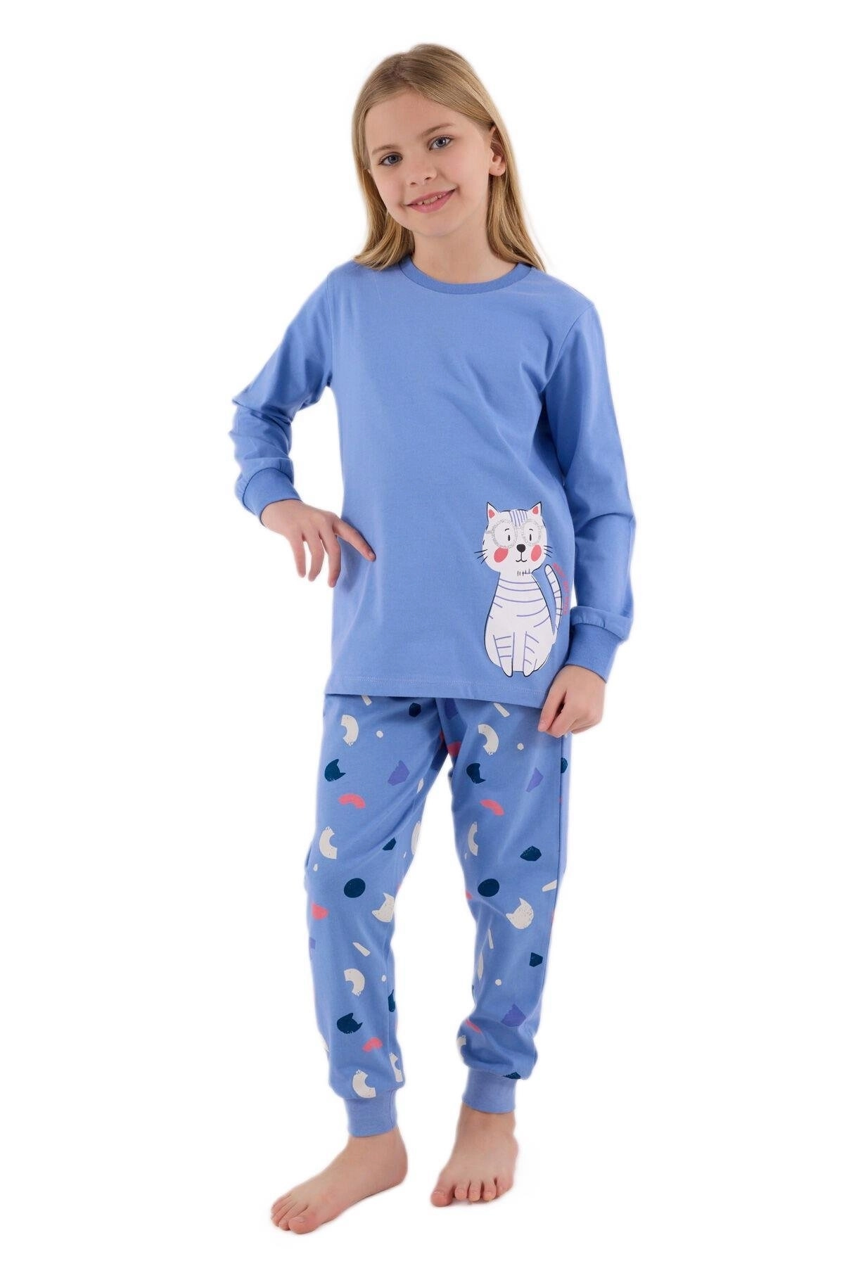 Rolypoly Kız Çocuk İndigo Pijama Takımı 3697-G