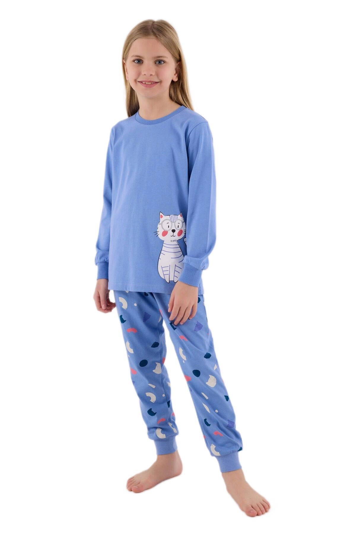 Rolypoly Kız Çocuk İndigo Pijama Takımı 3697-G