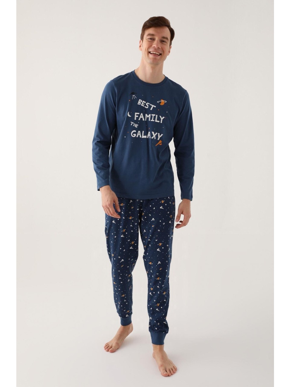 Roly Poly 3177 Desenli Uzun Kollu Erkek Pijama Takımı