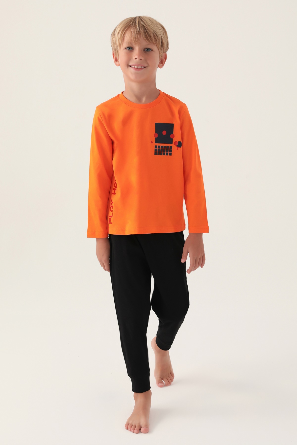 Roly Poly 3338 Pamuklu Uzun Kollu Erkek Garson Pijama Takımı