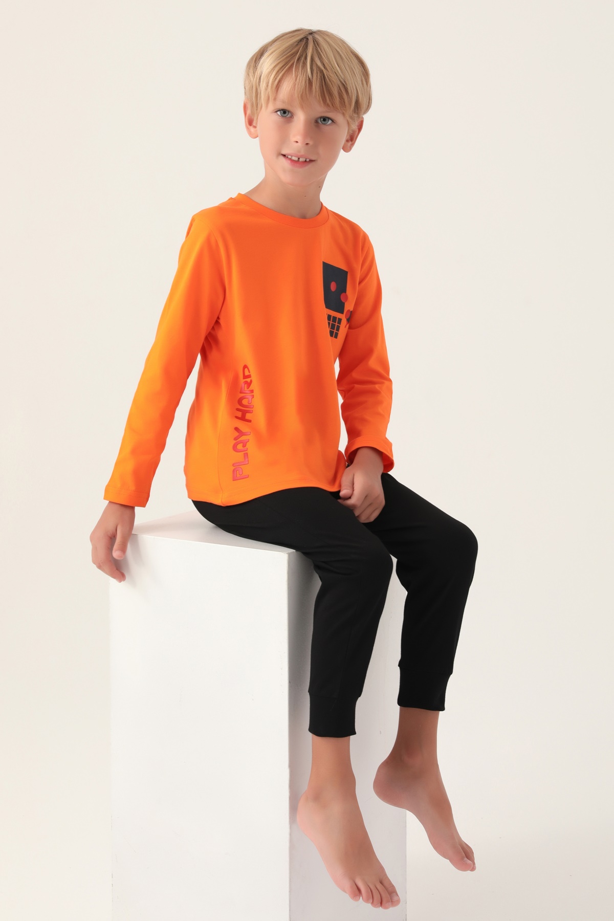 Roly Poly 3338 Pamuklu Uzun Kollu Erkek Garson Pijama Takımı