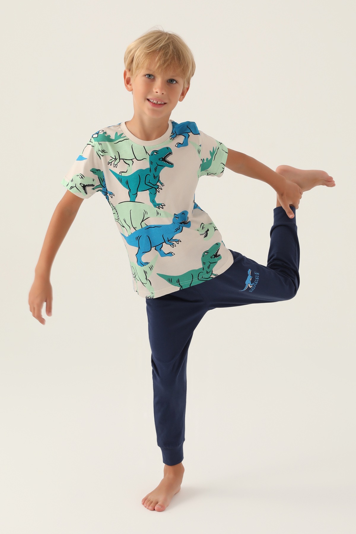 Roly Poly 3360 Pamuklu Kısa Kollu Erkek Çocuk Pijama Takımı