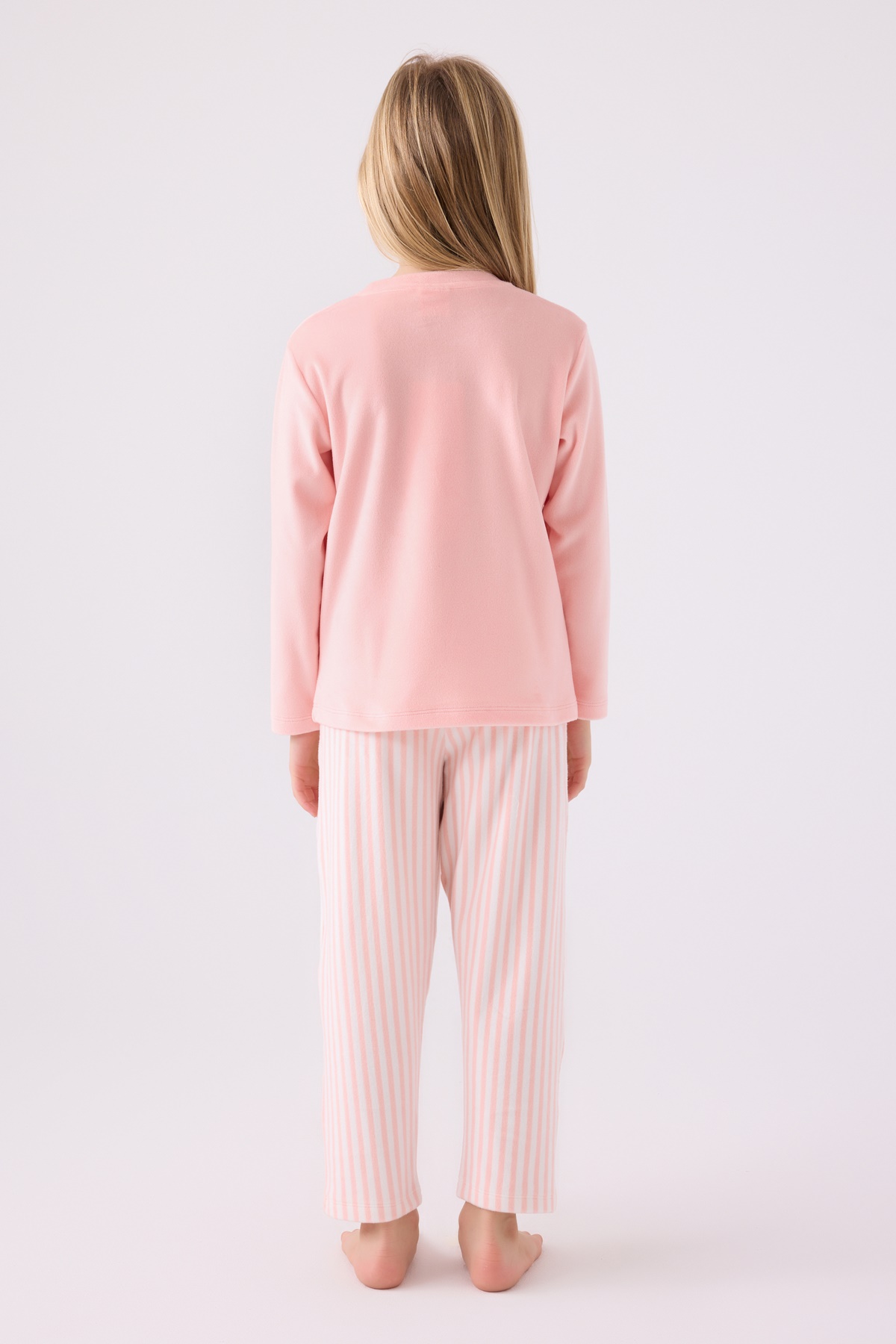 Roly Poly 3479 Kadife Anne Kız Uzun Kollu Kız Çocuk Garson Pijama Takımı
