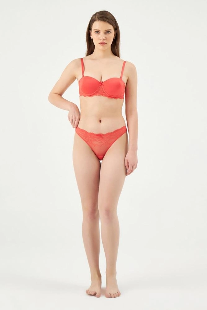 EROS SANDY STRAPLEZ PUSH-UP SÜTYEN TAKIMI-Nar çi̇çeği̇