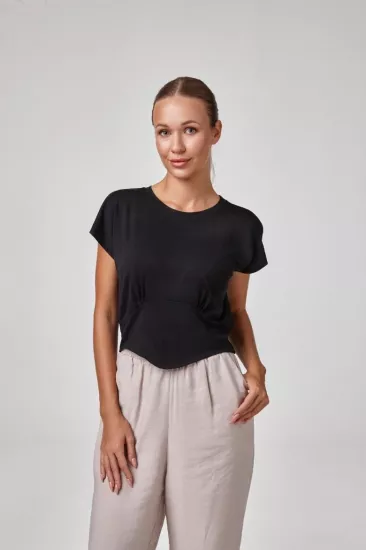 Relactive Kadın Kısa Kollu Sıfır Yaka T-Shirt-Si̇yah