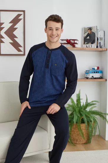 Kly Midi Yaka Uzun Kol Erkek  Pijama Takım 8032