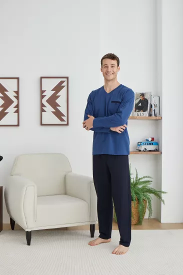 Kly V.Yaka Uzun Kol Erkek  Pijama Takım 8033