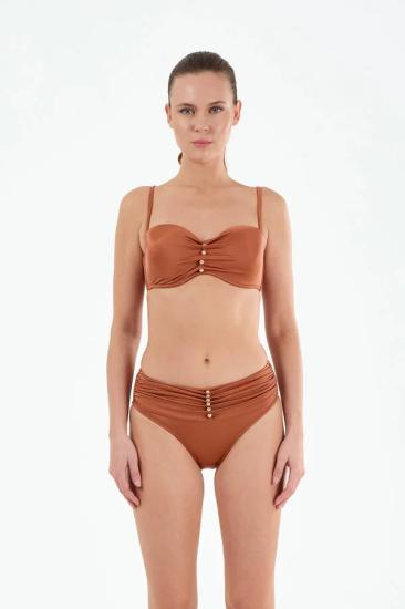 B21190 Straplez Boş Kap Boncuklu Bikini Takım