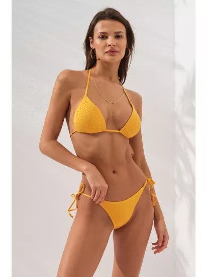 Pierre Cardin Üçgen Dolgulu Brazilian Bikini Takım-Hardal